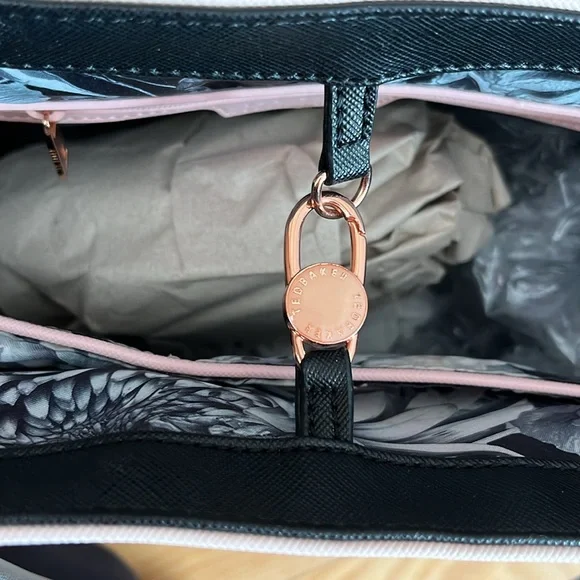 Ted Baker Crosshatch Leyah Shopper Tote bag Pink & Black - Picture 13 of 17